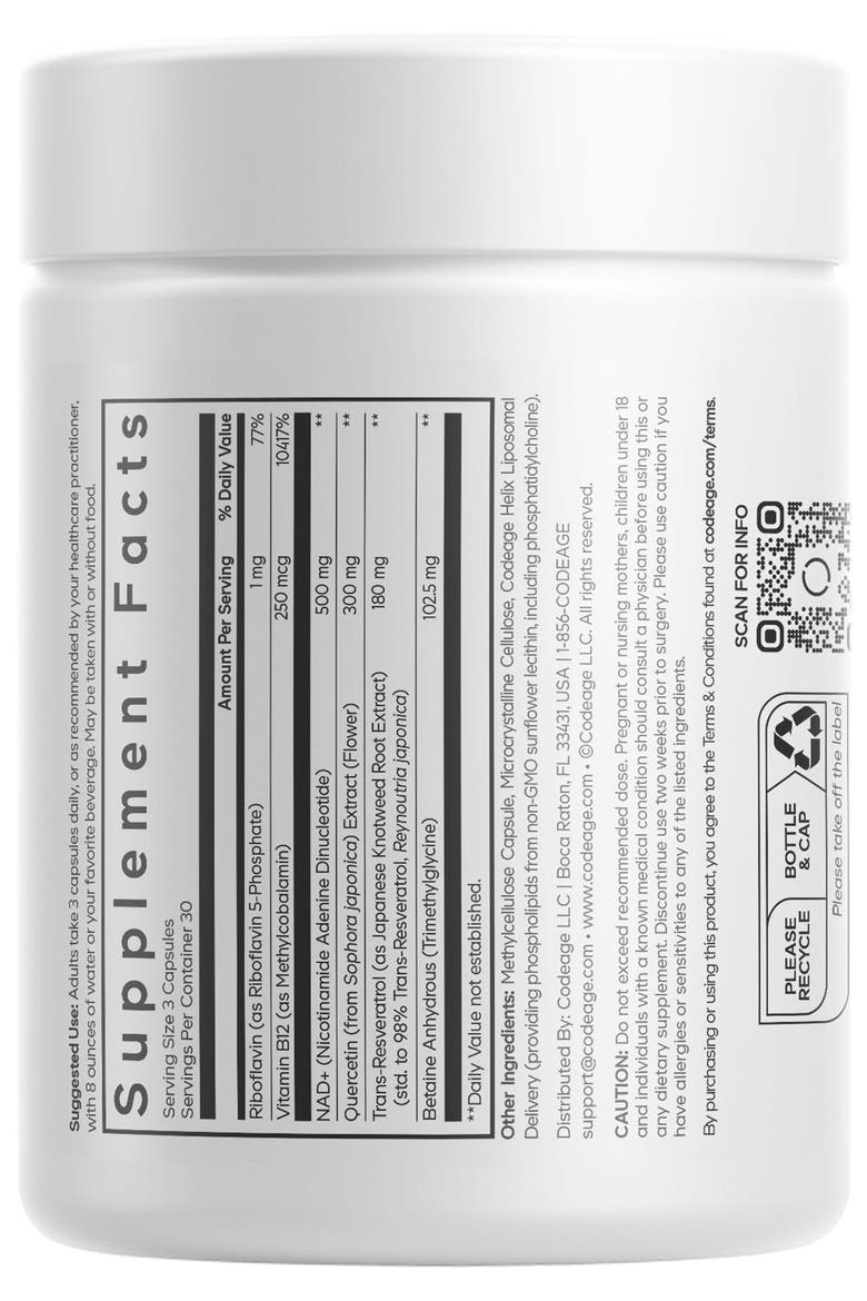 Liposomal NAD+ Ultra + Resveratrol & Vitamin B Supplement, Alternate, color, White