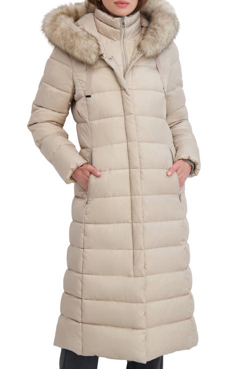 Nellie Faux Fur Trim Hooded Puffer Jacket with Bib