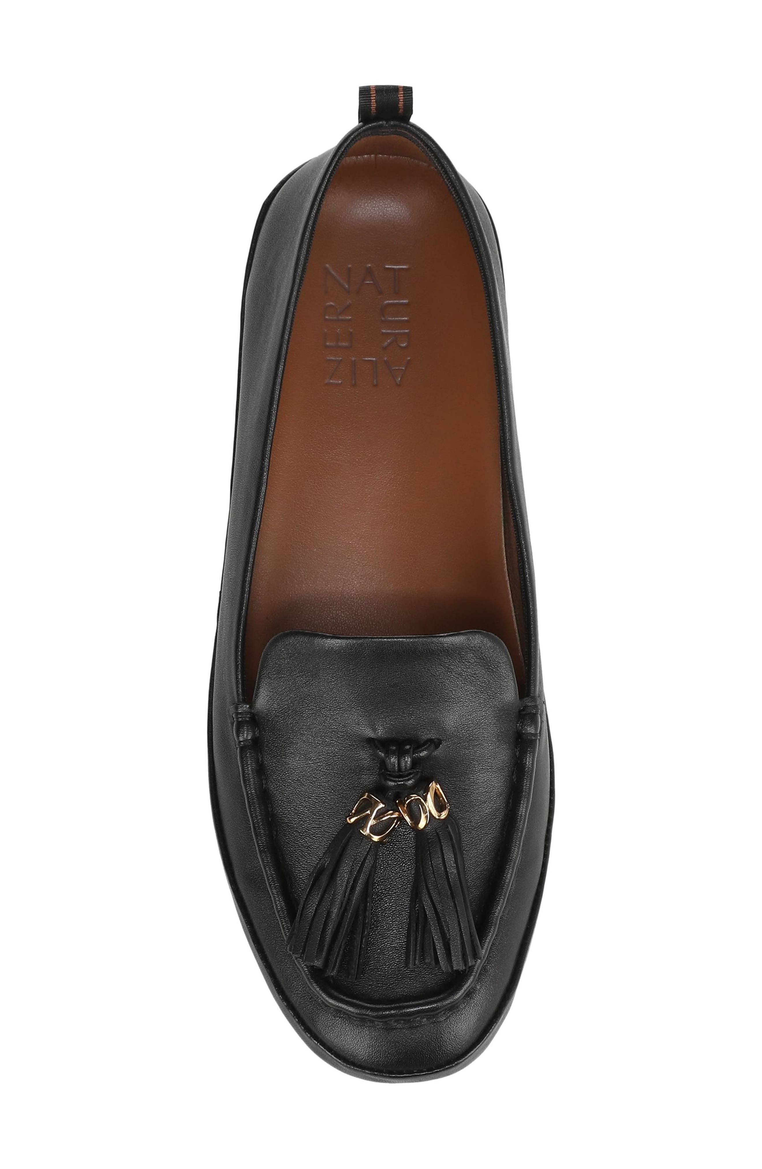 Naturalizer Betsy Tassel Moc Toe Loafer, Alternate, color, Black