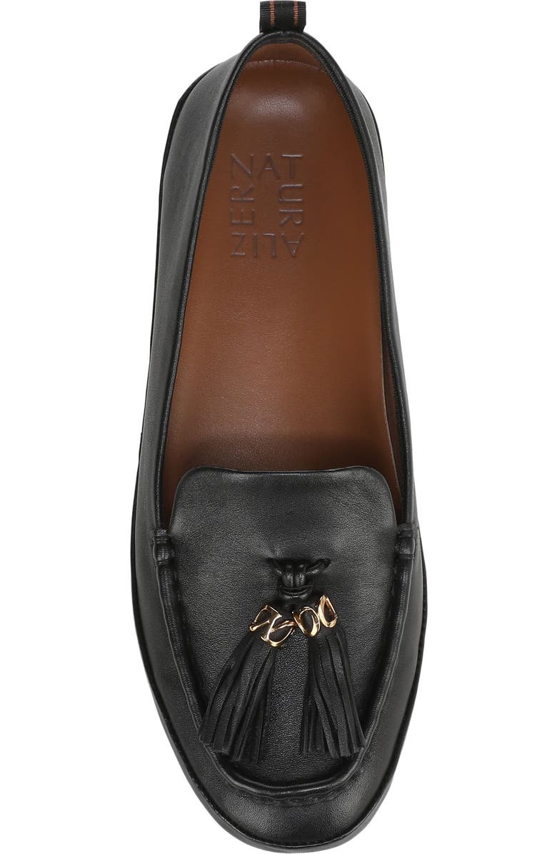 Naturalizer Betsy Tassel Moc Toe Loafer, Alternate, color, Black