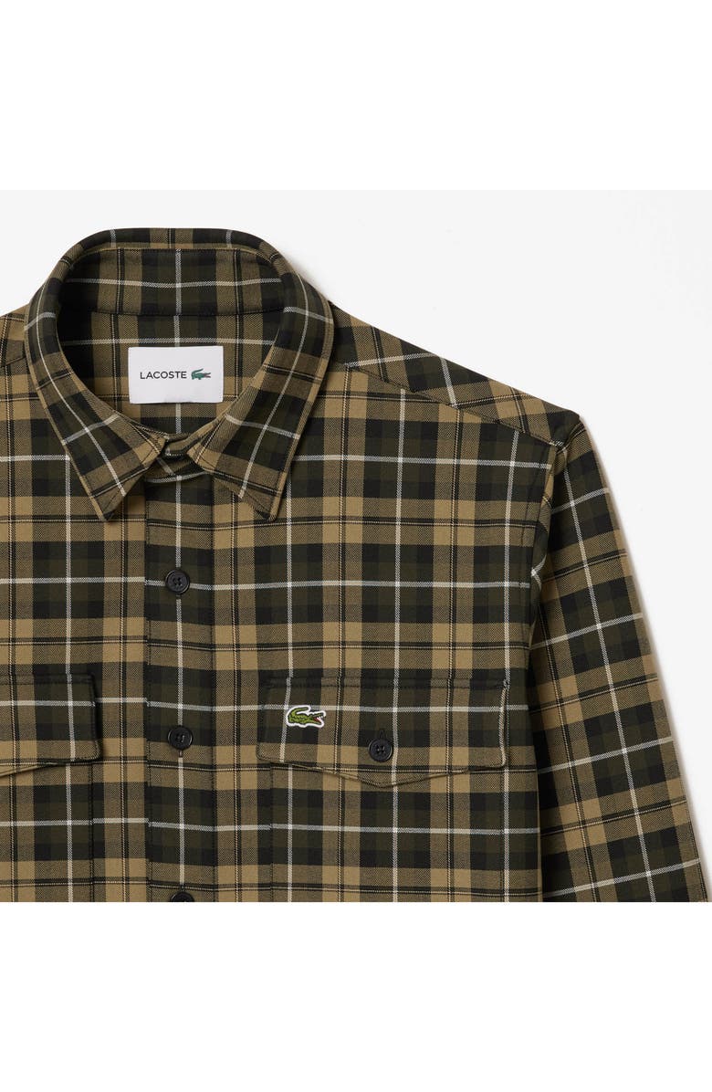Lacoste Oversize Plaid Flannel Button-Up Overshirt, Alternate, color,
