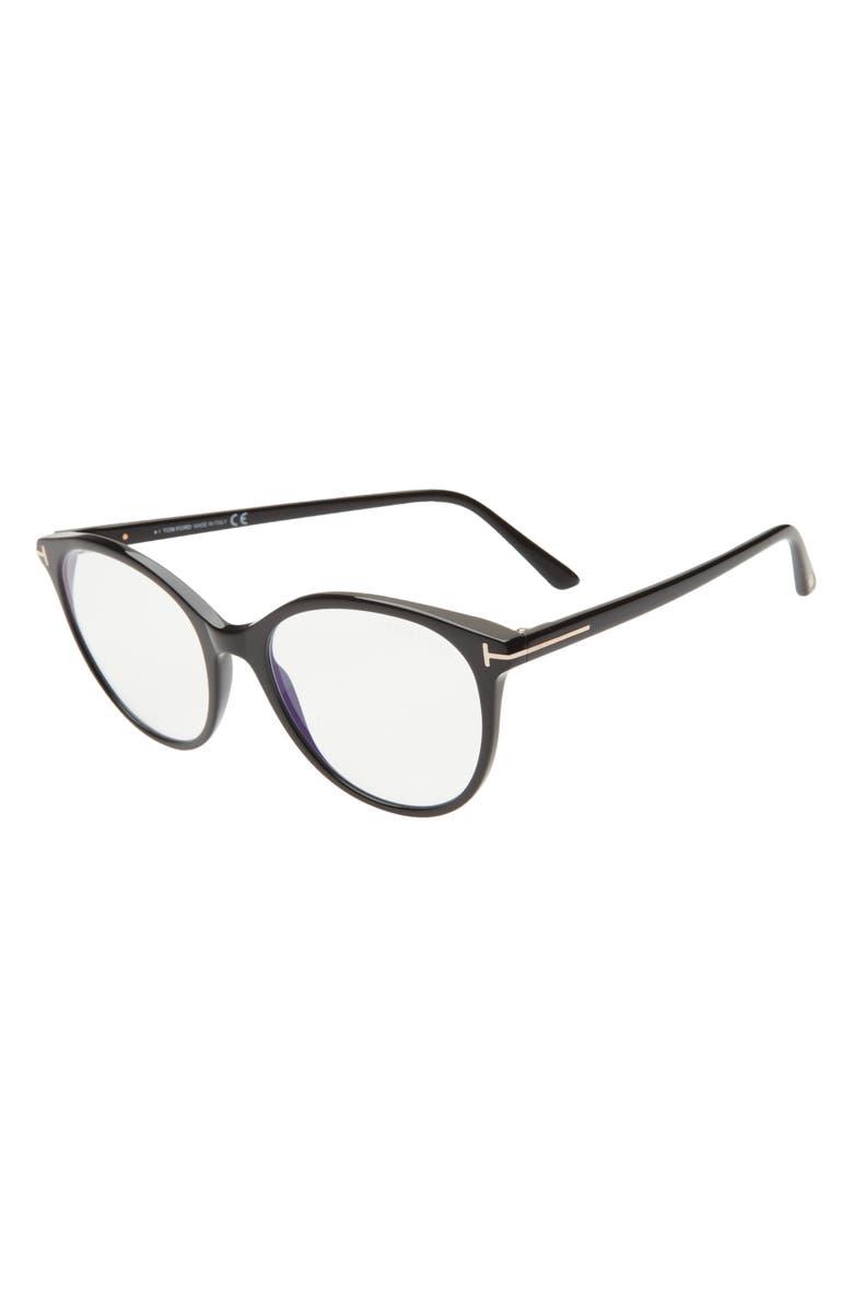 TOM FORD 53mm Cat Eye Blue Light Blocking Glasses, Alternate, color,