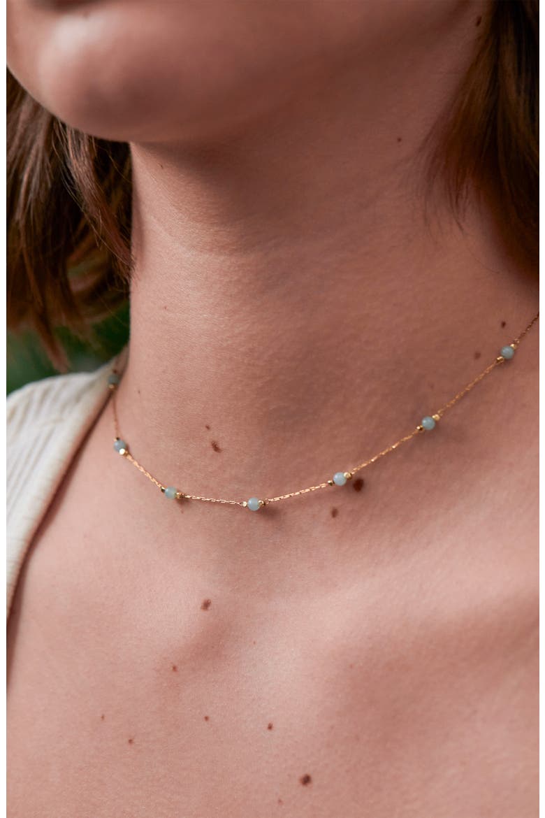 Amazonite Paperclip Link Necklace, Alternate, color, GOLD