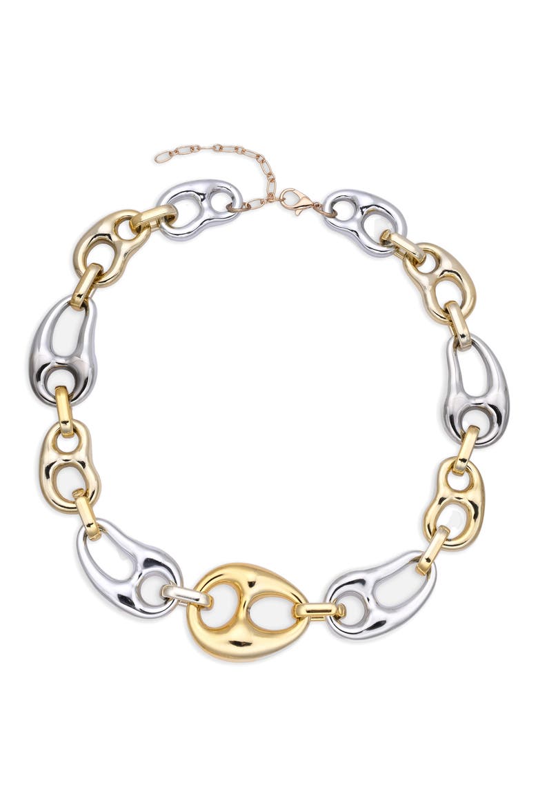 Comb Two-Tone Statement Necklace, Main, color, GOLD