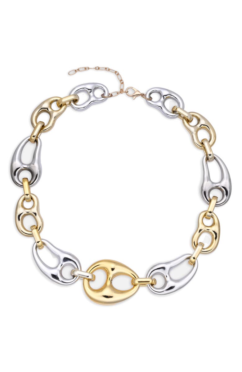 EYE CANDY LOS ANGELES Comb Two-Tone Statement Necklace, Main, color, Gold