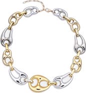 EYE CANDY LOS ANGELES Comb Two-Tone Statement Necklace