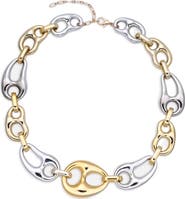 EYE CANDY LOS ANGELES Comb Two-Tone Statement Necklace
