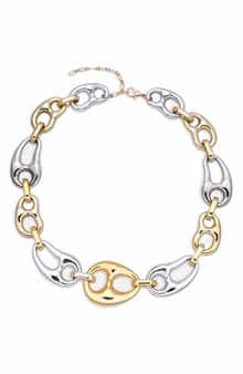 EYE CANDY LOS ANGELES Comb Two-Tone Statement Necklace