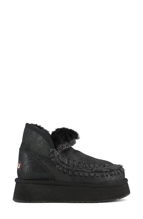 Mini Platform Genuine Shearling Boot