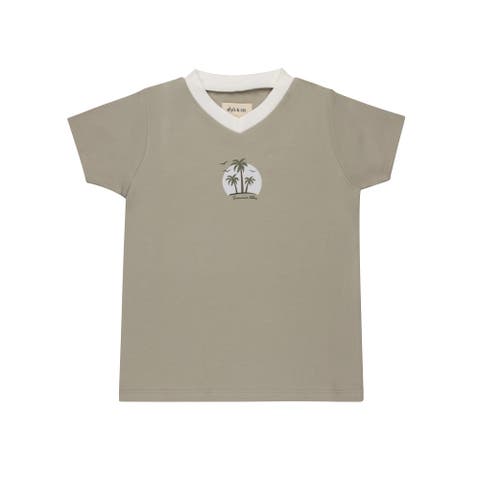 Cotton Floral Plaid Collection - Boys Tee