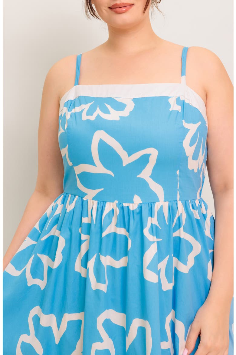 Floral Cotton Sundress, Alternate, color, BLUE/IVORY