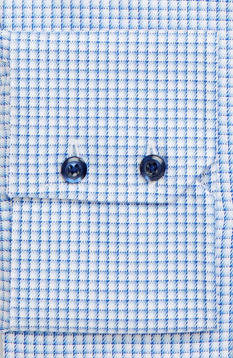 David Donahue Check Pattern Trim Fit Dress Shirt, Alternate, color,