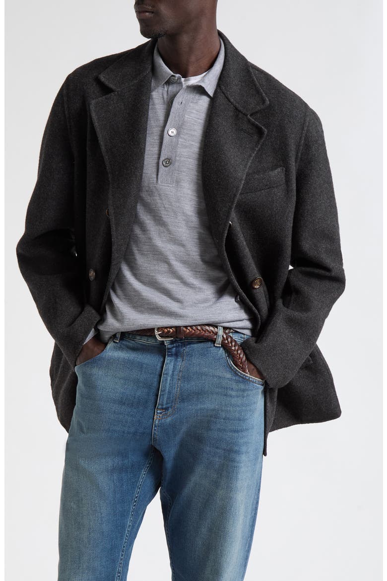 Wool Double Face Jacket, Main, color, 15 SMOKE MELANGE GRY