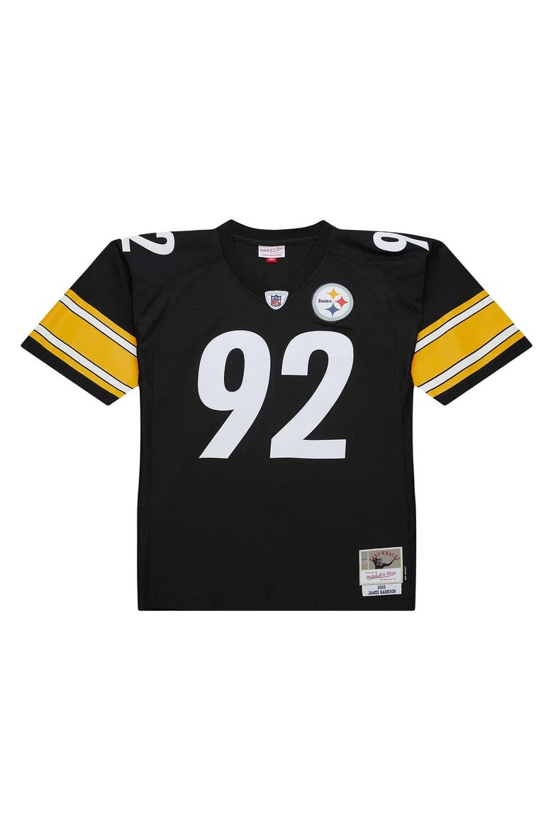 Men's Mitchell & Ness James Harrison Black Pittsburgh Steelers Legacy Replica Jersey, Alternate, color, Black