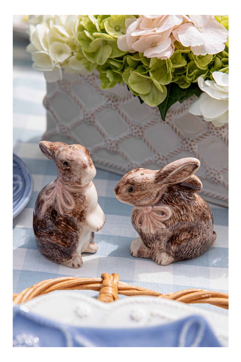 Clever Creatures Bunny Salt & Pepper Shakers Set, Alternate, color, WALNUT