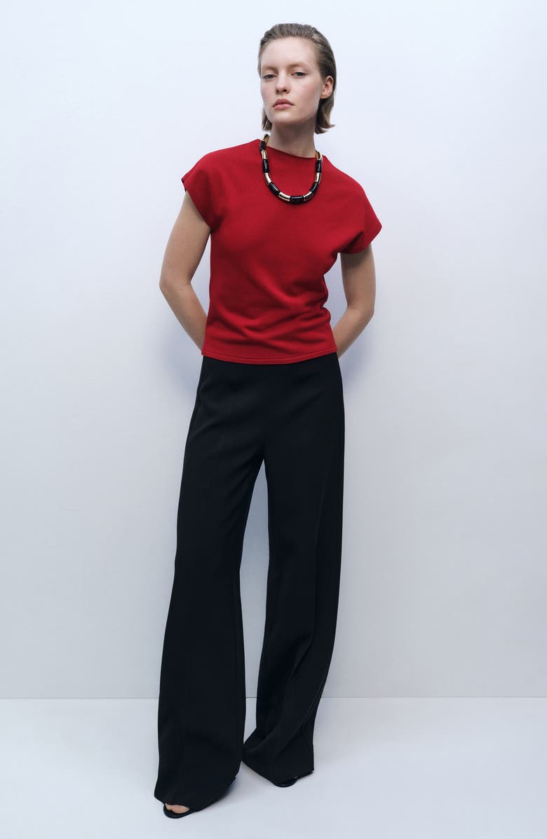 MANGO Fine Knit Sleeveless Sweater, Alternate, color, Red
