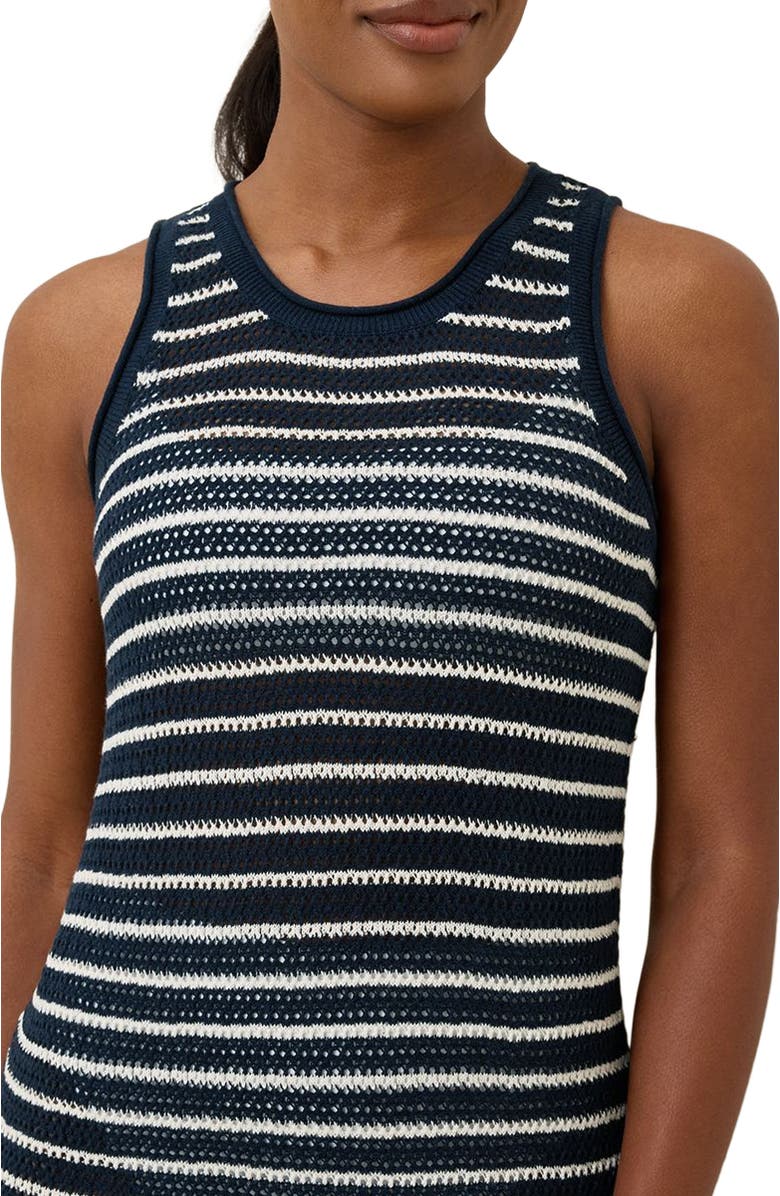 Pact Beachside Linen Crochet Cover-Up Made with Organic Cotton, Alternate, color, Capri Stripe