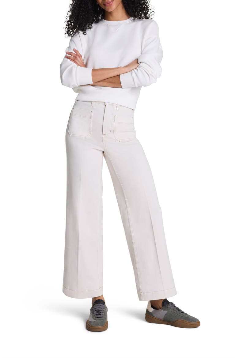 SPANXshape™ Authentic 360 Patch Pocket Crop Wide Leg Jeans, Alternate, color, ALABASTER