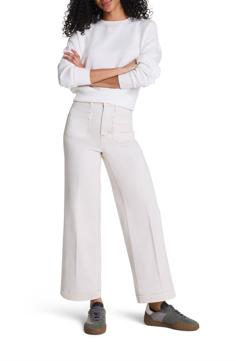 SPANX<sup>®</sup> SPANXshape<sup>™</sup> Authentic 360 Patch Pocket Crop Wide Leg Jeans, Alternate, color, Alabaster