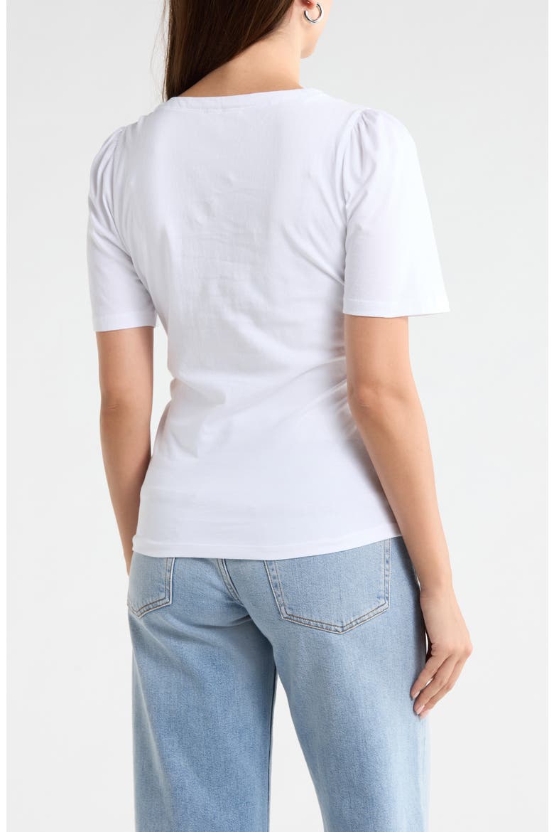 Short Puff Sleeve Top, Alternate, color, WHITE
