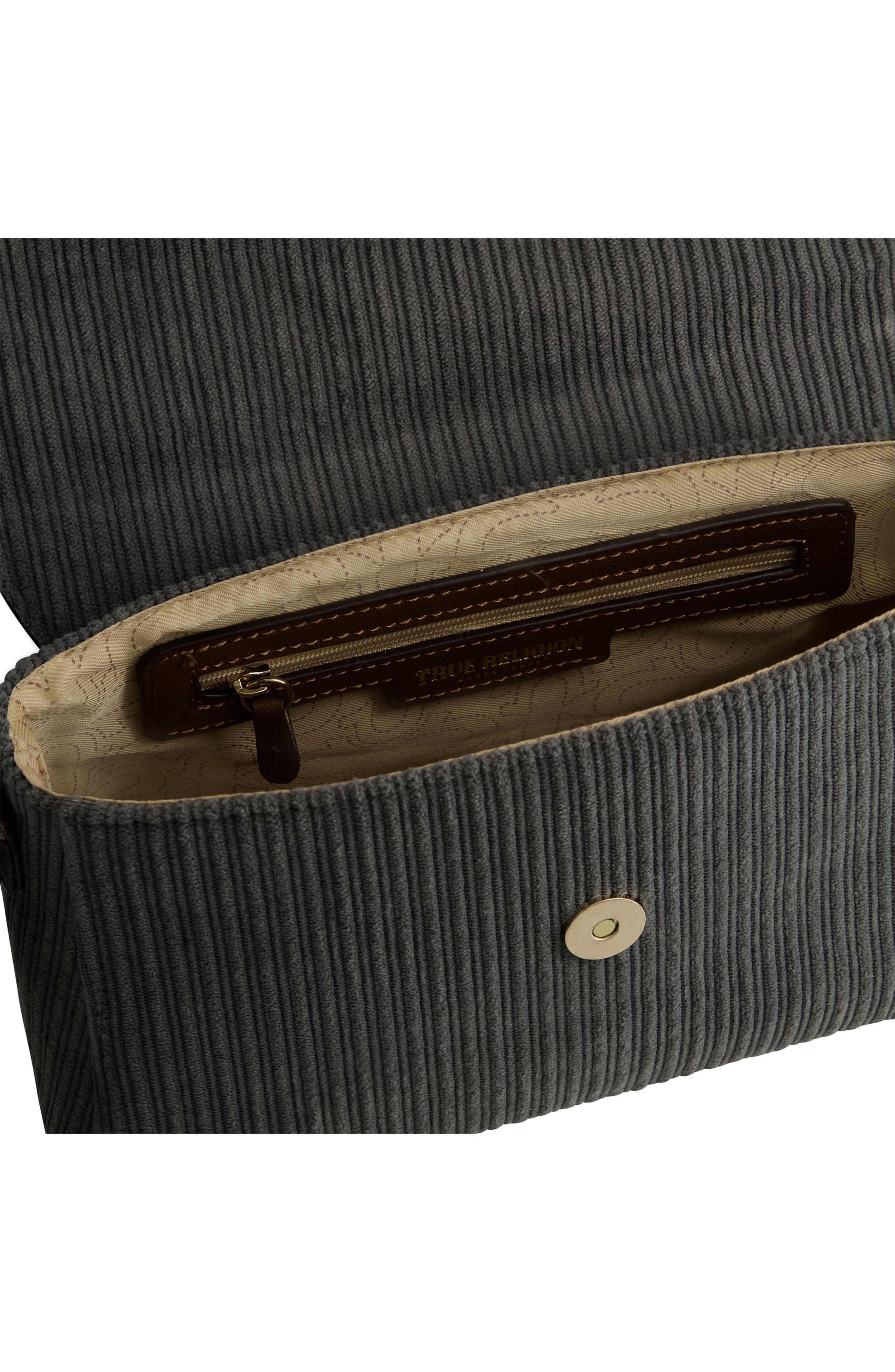 True Religion Corduroy Mini Satchel Bag, Alternate, color, Grey