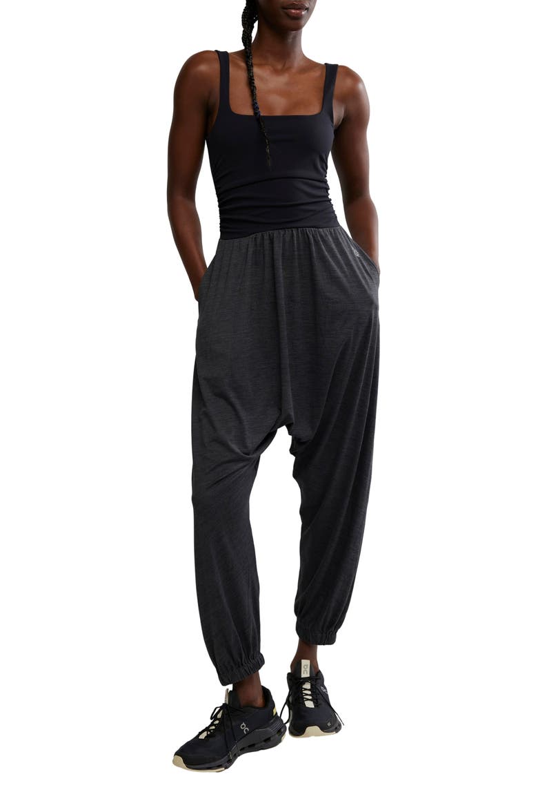 FP Movement Shiny Happy Tank Jumpsuit, Main, color, BLACK