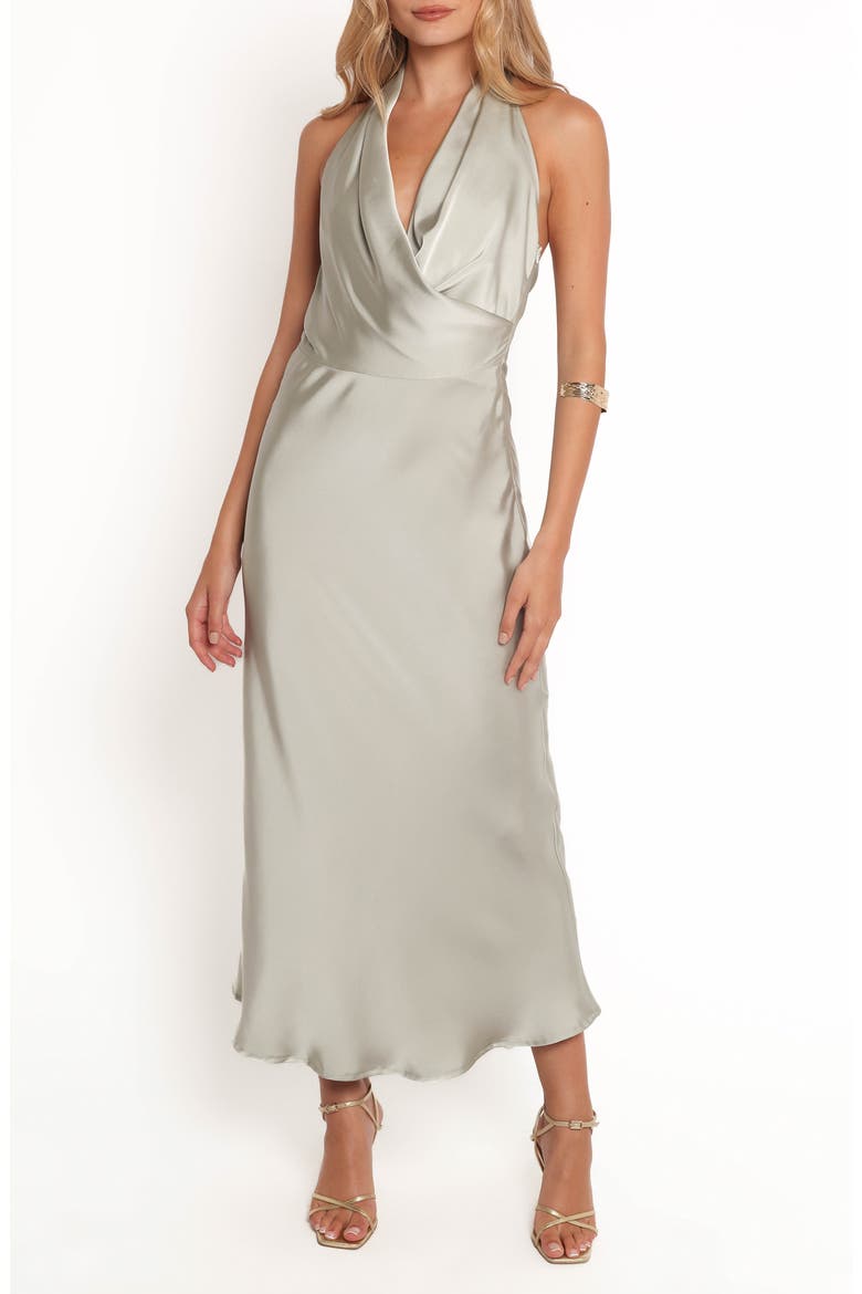 Cleo Halter Midi Dress, Main, color, SAGE