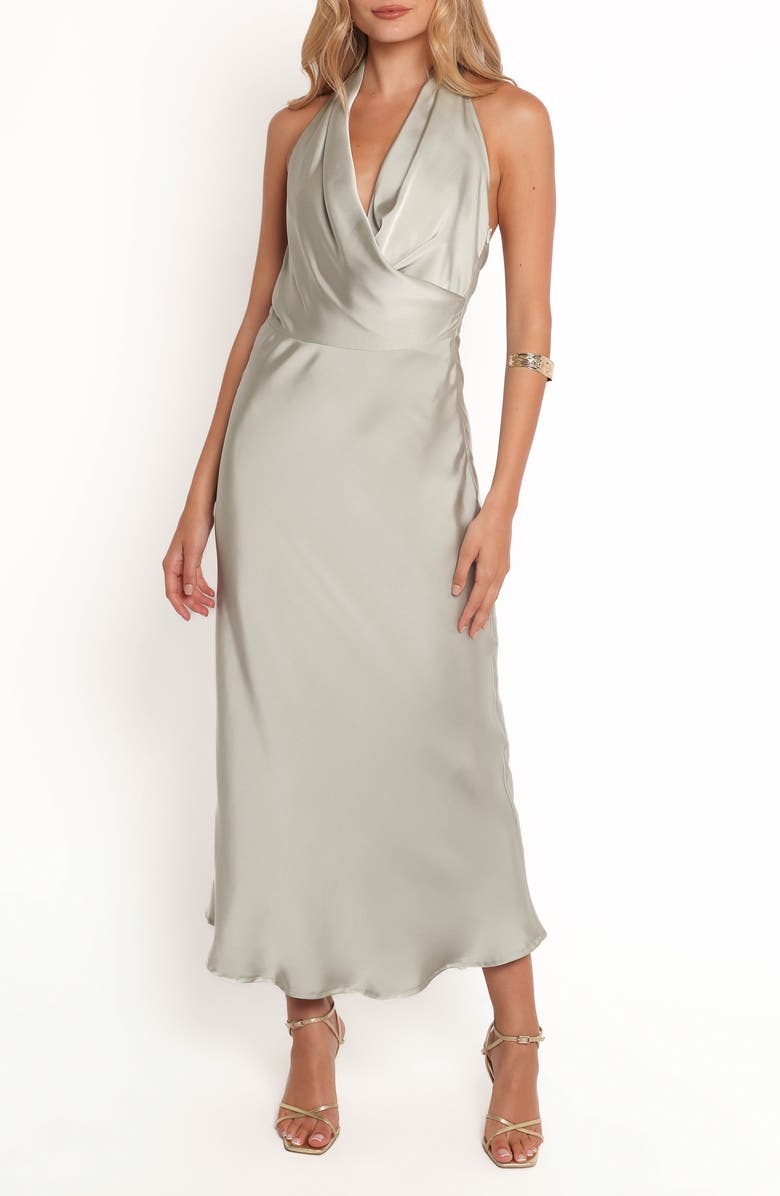 Petal & Pup Cleo Halter Midi Dress, Main, color, Sage