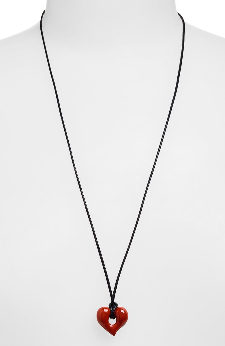 Missoma Molten Red Jasper Heart Cord Pendant Necklace, Alternate, color, 