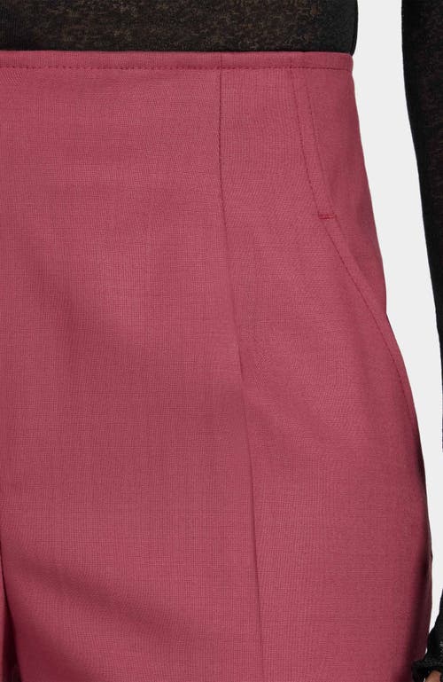Santorelli Della Wool Stretch Straight Leg Pants In Burgundy