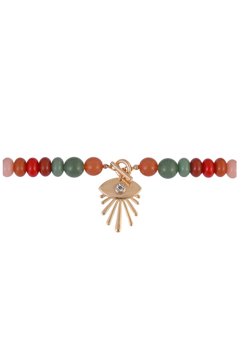 Aventurine Evil Eye Pendant Necklace, Alternate, color, GOLD MULTI