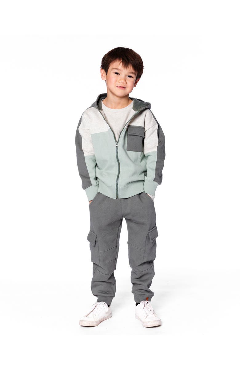 Deux par Deux Fleece Sweatpants with Pockets, Main, color, Dark Gray