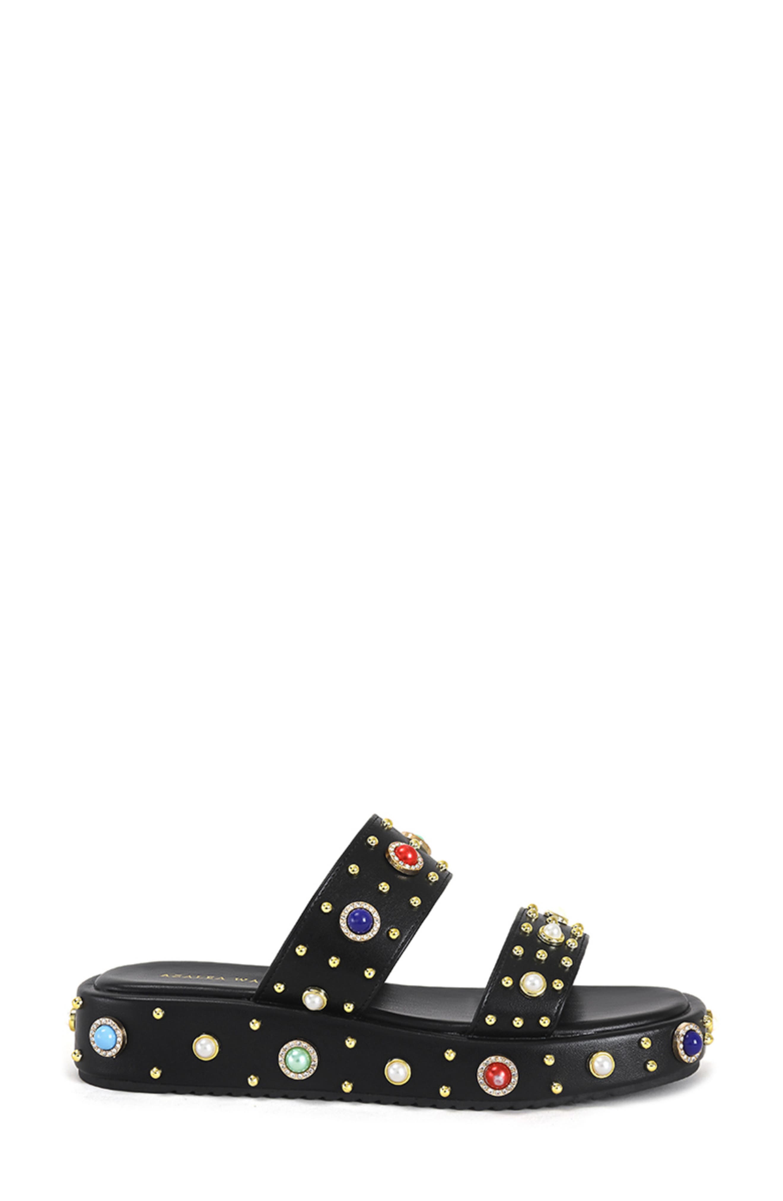 AZALEA WANG Platform Slide Sandal, Alternate, color, Black