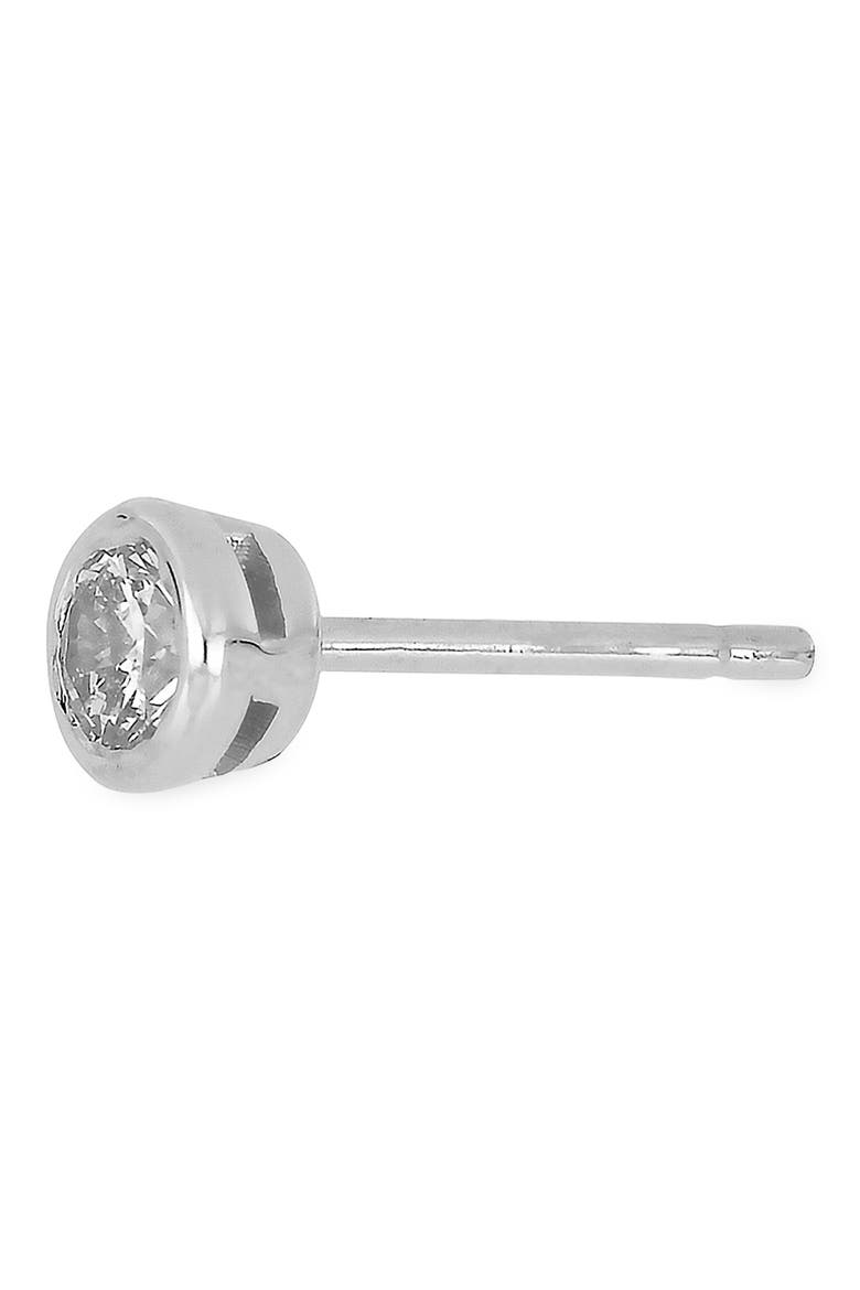 Bezel Diamond Single Stud Earring - 0.37 ctw. (Nordstrom Exclusive), Main, color, 14K WHITE GOLD