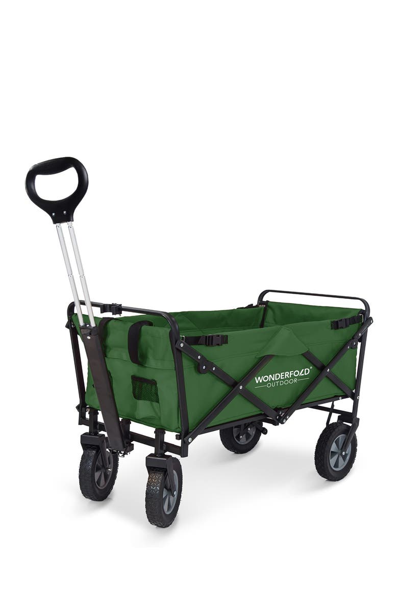WonderFold Utility Folding Wagon with Stand - Green, Alternate, color, 