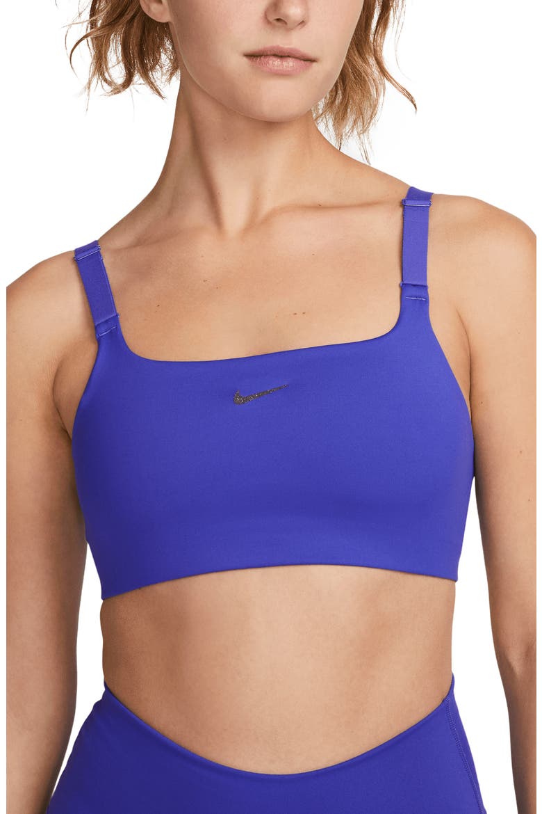 Yoga Dri-FIT Alate Versa Sports Bra, Main, color, LAPIS/ IRON GREY