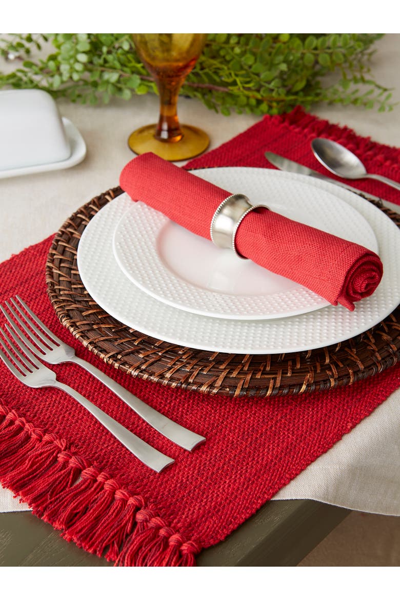 Tango Red Variegated Placemat & Napkin Set/8, Alternate, color, Tango Red