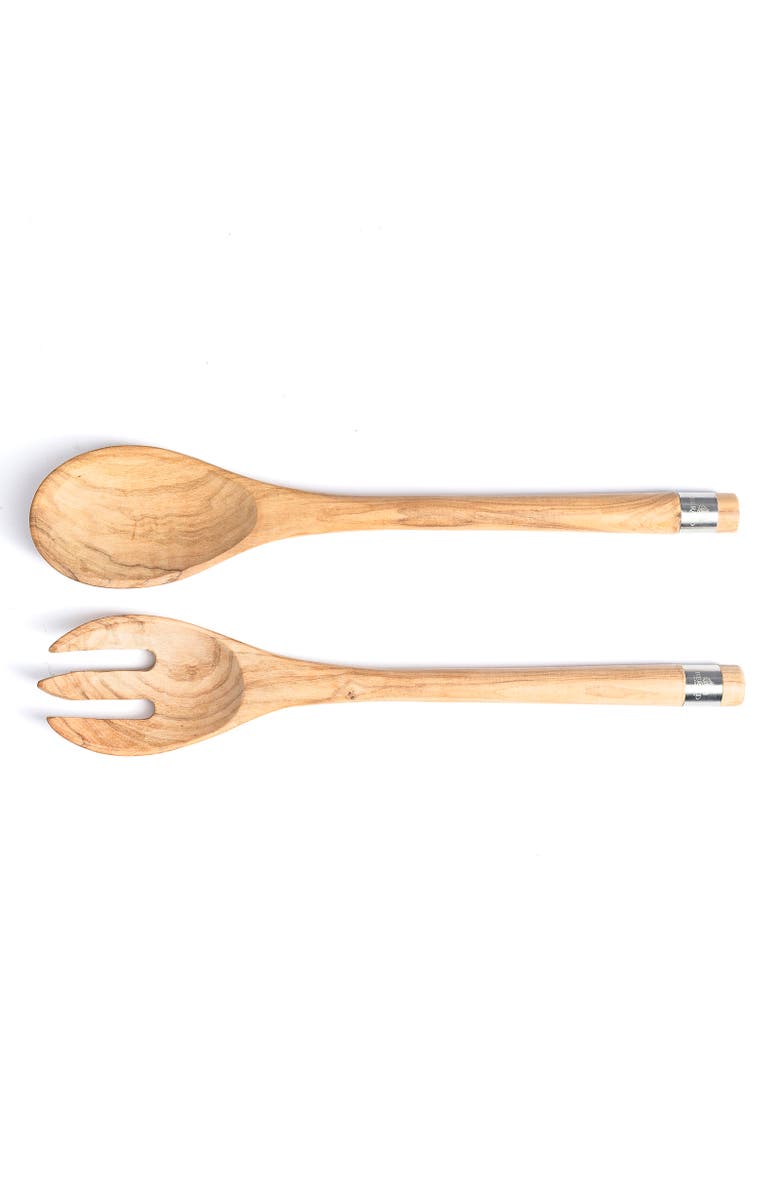 Berard France Olive Wood Handcrafted 2 Piece Salad Server Set, Alternate, color, Brown