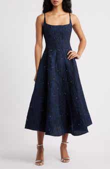 Sister Jane Maison Crystal Detail Floral Jacquard Cocktail Dress