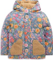 Mini Boden Kids' Borg Fleece Trim Padded Jacket