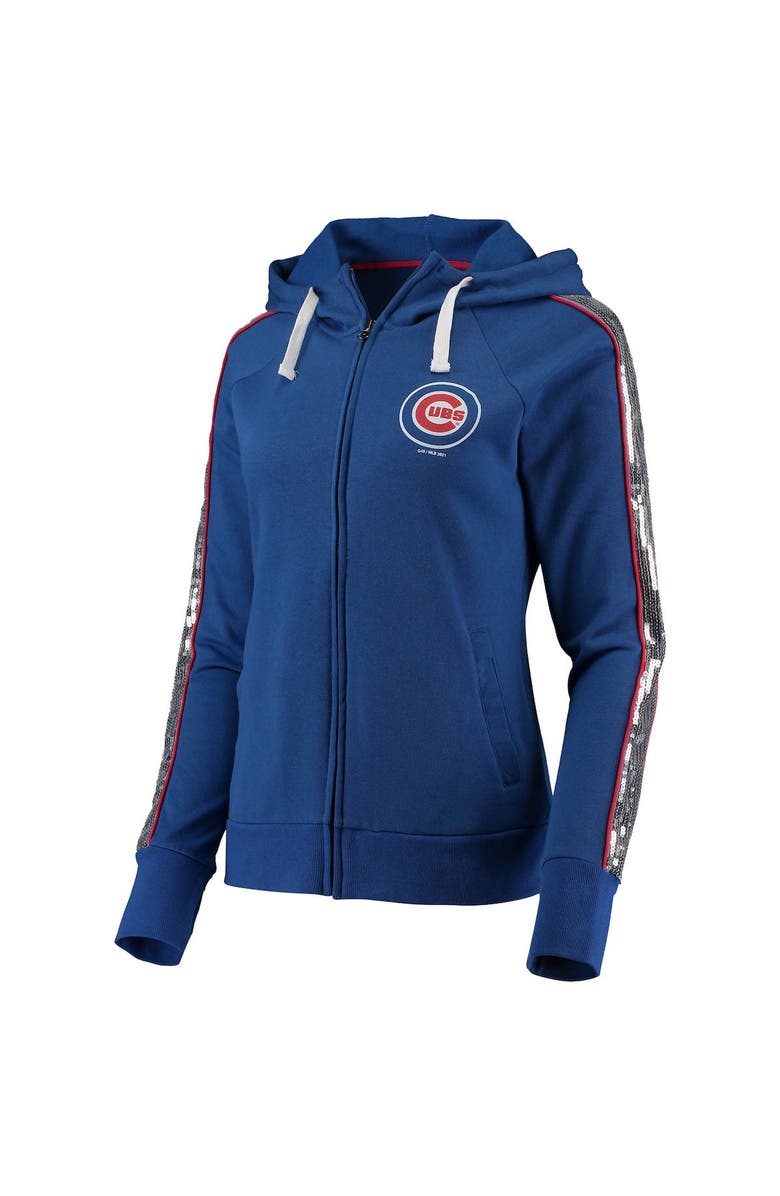 G-III 4HER BY CARL BANKS Women's G-III 4Her by Carl Banks Royal Chicago Cubs Game Changer Raglan Full-Zip Hoodie, Alternate, color,