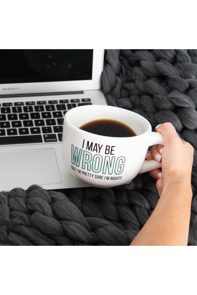 I May Be Wrong Cappuccino Mug Ceramic White 24 oz, Alternate, color, White