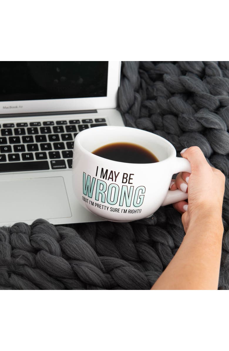 Totalee Gift I May Be Wrong Cappuccino Mug Ceramic White 24 oz, Alternate, color, White