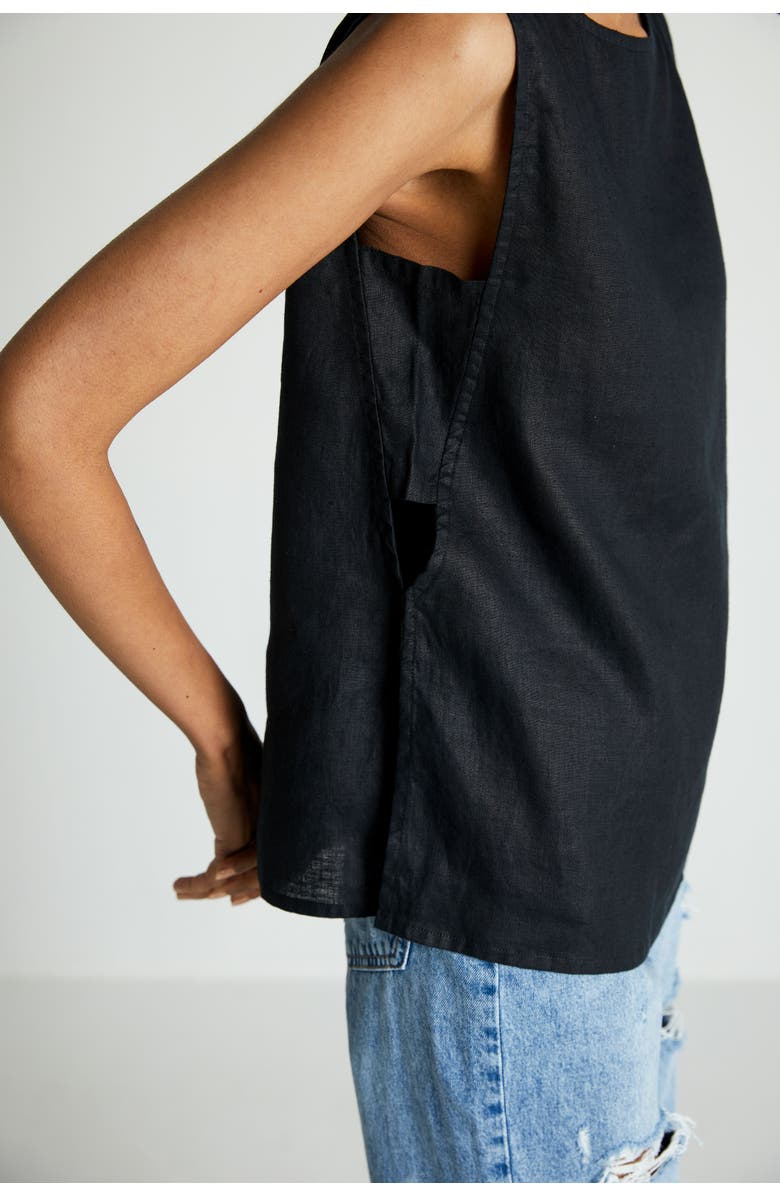 Reistor Women's Black Sleeveless Boat Neck Top - XS, Alternate, color, Black