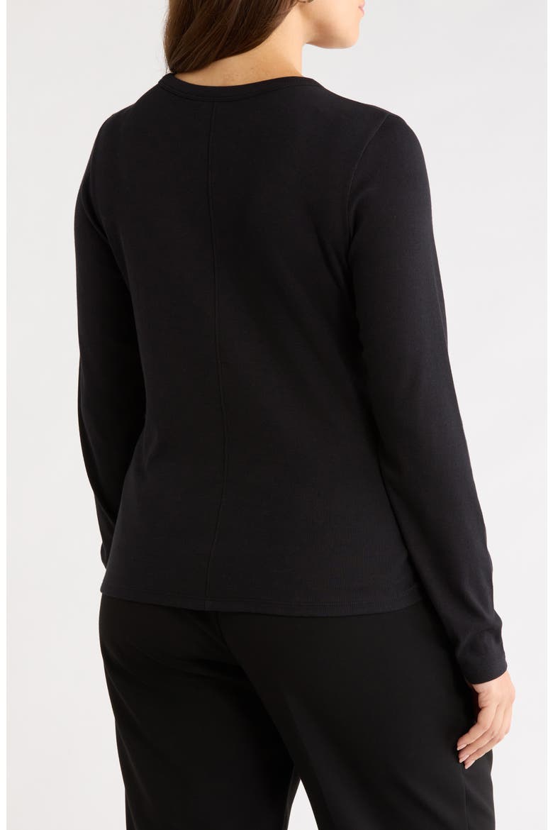 Rib Stretch Pima Cotton T-Shirt, Alternate, color, BLACK