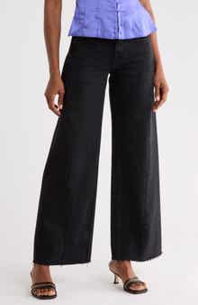 Alter Ego Raw Hem Twisted Wide Leg Jeans