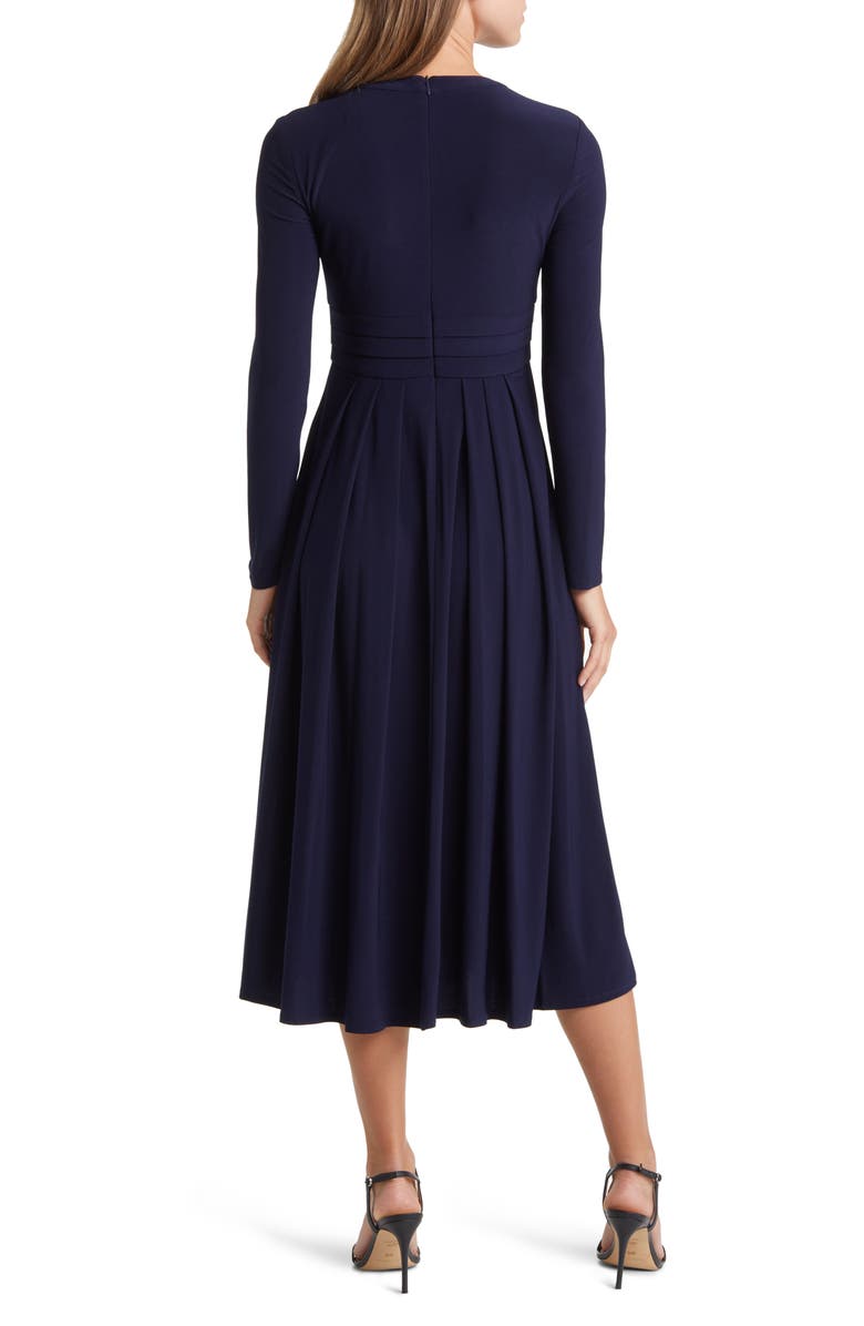 Eliza J Pleated Keyhole Cutout A-Line Dress, Alternate, color, 