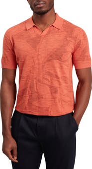 Ted Baker Sidraha Jacquard Knit Cotton & Linen Polo