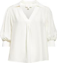 Cinq à Sept Weldon Collar Silk Top