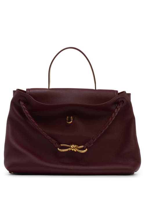 Bottega Veneta Ciao Ciao Knot Detail Leather Top Handle Bag In 2250 Barolo-m Brass